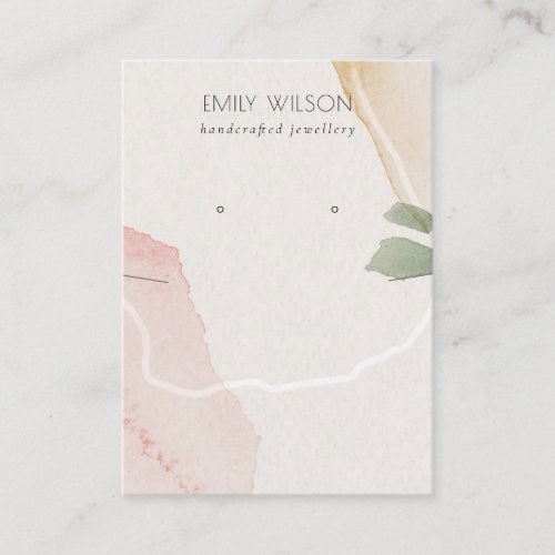 Abstract Blush Earthy Necklace Earring Display Business Card