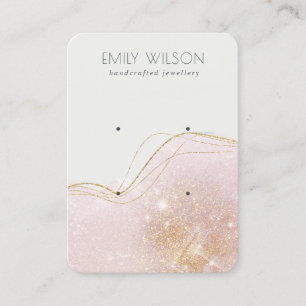 Abstract Blush Gold Glitter 2 Earring Display Business Card