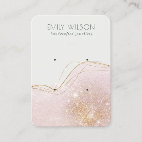 Abstract Blush Gold Glitter  2 Earring Display Business Card