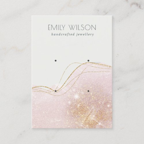 Abstract Blush Gold Glitter  2 Earring Display Business Card