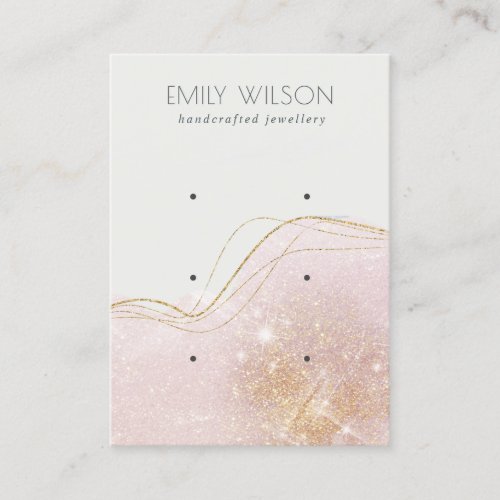 Abstract Blush Gold Glitter 3 Earring Display Business Card