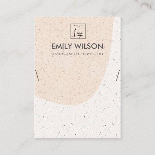 ABSTRACT BLUSH PEACH CERAMIC NECKLACE DISPLAY LOGO BUSINESS CARD