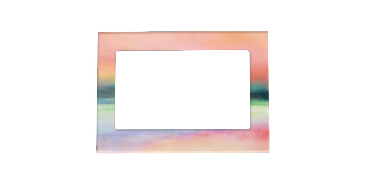 Abstract Blush Pink And Gold Watercolor Sunrise Magnetic Frame