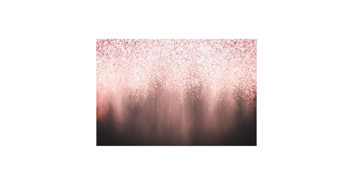 Abstract Blush Pink Black Ombre Glitter Painting Canvas Print