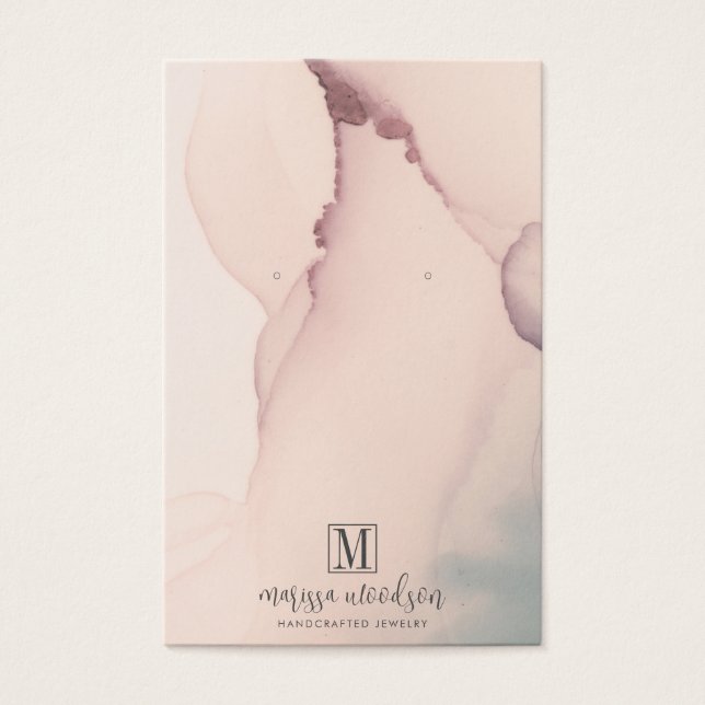 Abstract Blush Pink Earring Jewelry Display Card (Front)