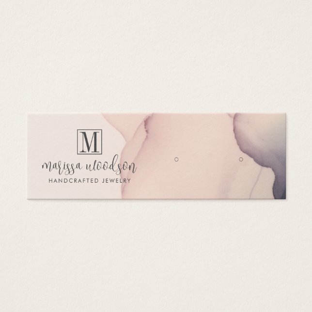 Abstract Blush Pink Earring Jewelry Display Card (Front)
