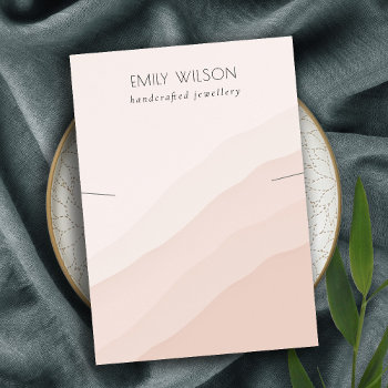 Abstract Blush Pink Waves Necklace Band Display Business Card by JustJewelryDisplay at Zazzle