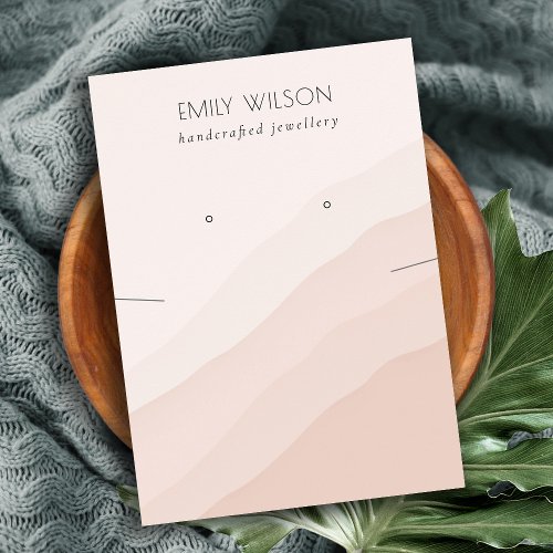 Abstract Blush Pink Waves Necklace Earring Display Business Card