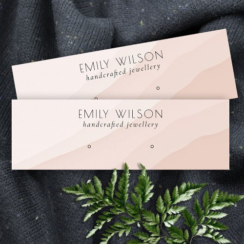 Abstract Blush Pink Waves Stud Earring Display Mini Business Card