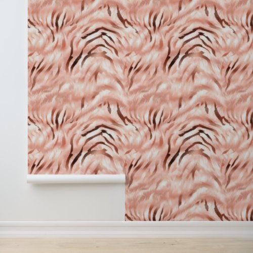 Abstract Blush Pink Zebra Animal  Wallpaper