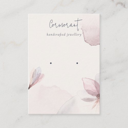 Abstract Blush Watercolor Floral Earring Holder Business Card