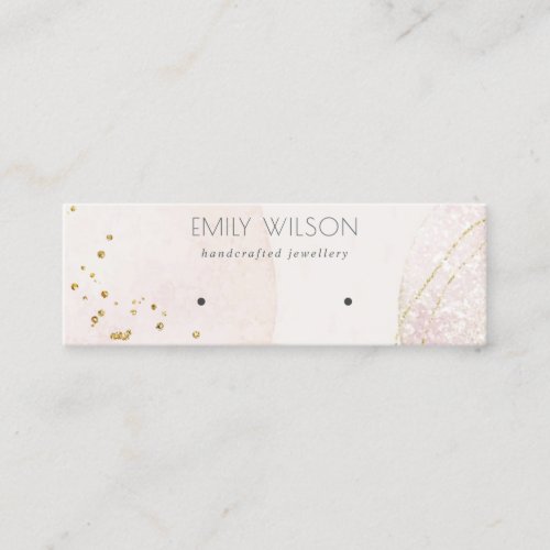 Abstract Blush Watercolor Shiny Earring Display Mini Business Card