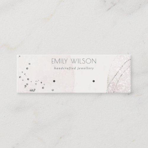Abstract Blush Watercolor Silver Earring Display Mini Business Card
