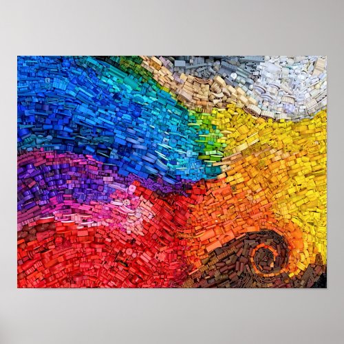 Abstract Board Game Mosaic Poster