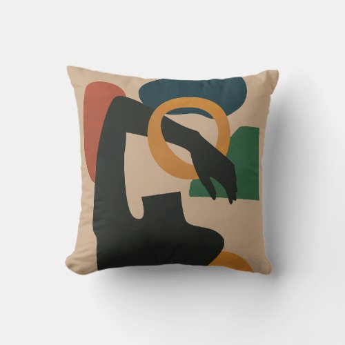 Abstract Body and Mind _ Modern Mid Century  Throw Pillow