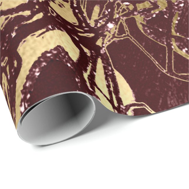 Abstract Body Nature Cells Candy Burgundy Maroon Wrapping Paper (Roll Corner)