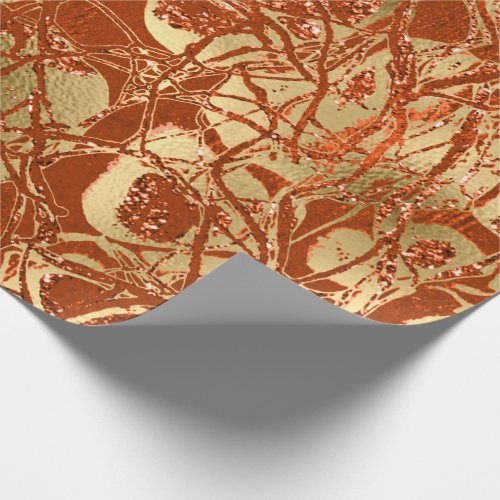 Abstract Body Nature Cells Golden Blood Ruby Coral Wrapping Paper