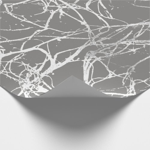 Abstract Body Nature Cells Gray Grey Anatomy Silve Wrapping Paper