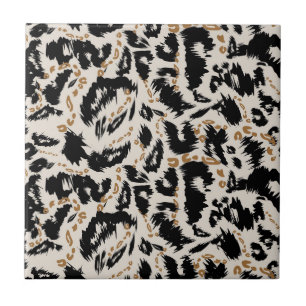 Abstract Bohemian African Leopard Pattern Ceramic Tile