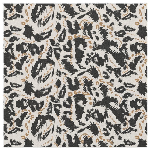 Abstract Bohemian African Leopard Pattern  Fabric (Close Up)