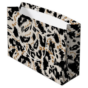 Abstract Bohemian African Leopard Pattern  Large Gift Bag