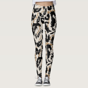 Abstract Bohemian African Leopard Pattern Leggings