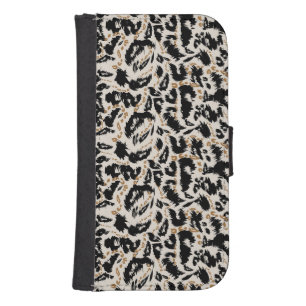 Abstract Bohemian African Leopard Pattern  Galaxy S4 Wallet Case