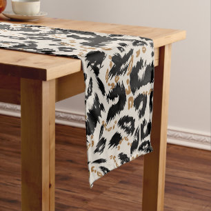 Abstract Bohemian African Leopard Pattern  Short Table Runner