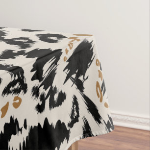 Abstract Bohemian African Leopard Pattern Tablecloth