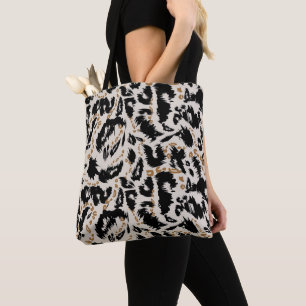 Abstract Bohemian African Leopard Pattern Tote Bag