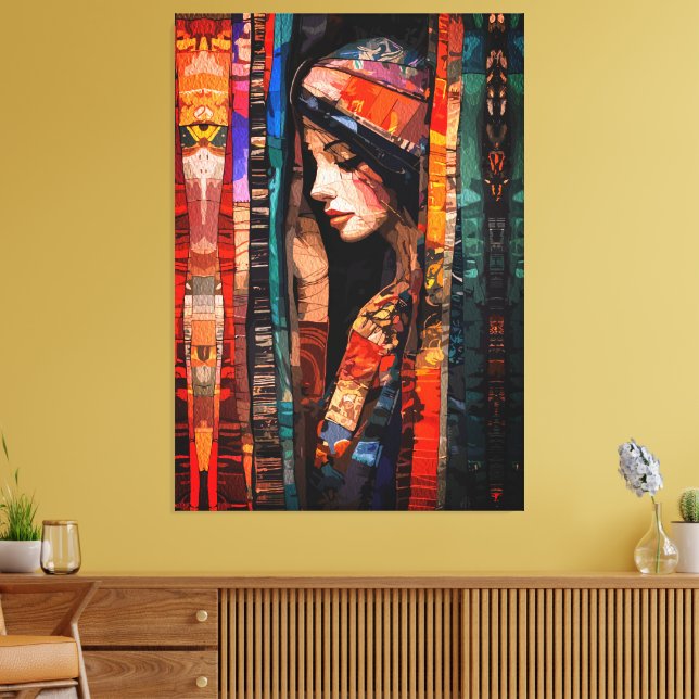Abstract Bohemian Art with Ethereal Textures Canvas Print (Insitu(LivingRoom))