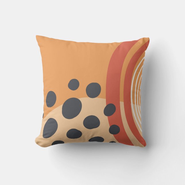 Abstract bohemian artistic shapes throw pillow (Front)