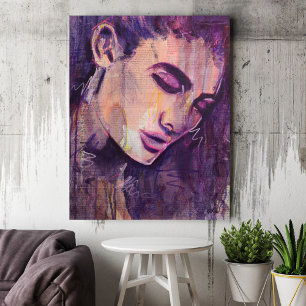 Abstract Bohemian Graphic Art Woman Portrait Print