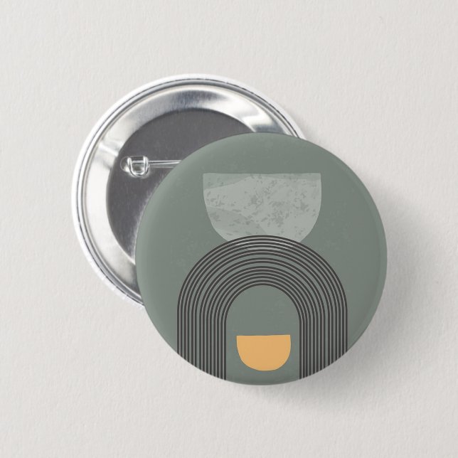 Abstract Bohemian shapes pattern Button (Front & Back)