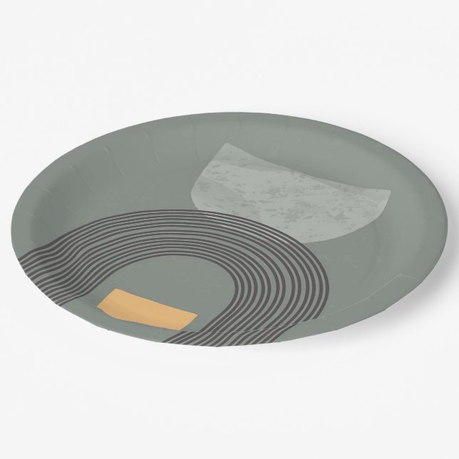 Abstract Bohemian shapes pattern Paper Plates (Angled)