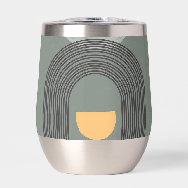 Abstract Bohemian shapes pattern Thermal Wine Tumbler (Front)
