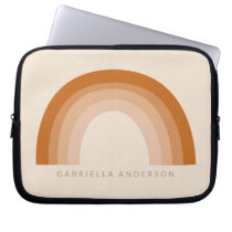 Abstract Boho 70s Rainbow Terracotta Personalized  Laptop Sleeve