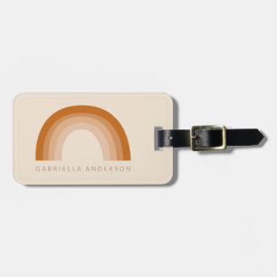 Abstract Boho 70s Rainbow Terracotta Personalized Luggage Tag