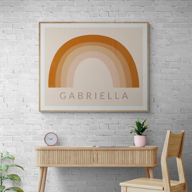 Abstract Boho 70s Rainbow Terracotta Personalized Poster (Creator Uploaded)