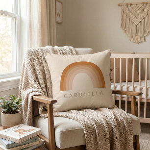 Abstract Boho 70s Rainbow Terracotta Personalized Throw Pillow