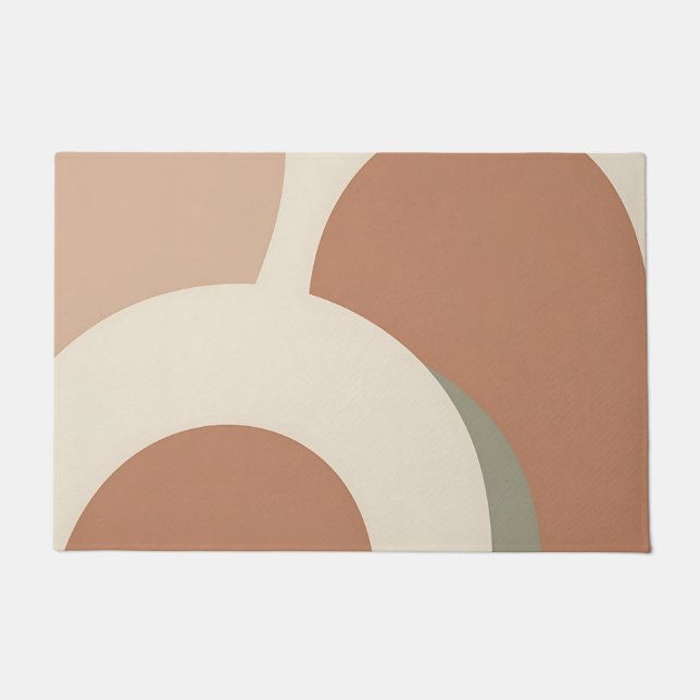 Abstract Boho Arch Earthy Minimalist Design Doormat (Front)
