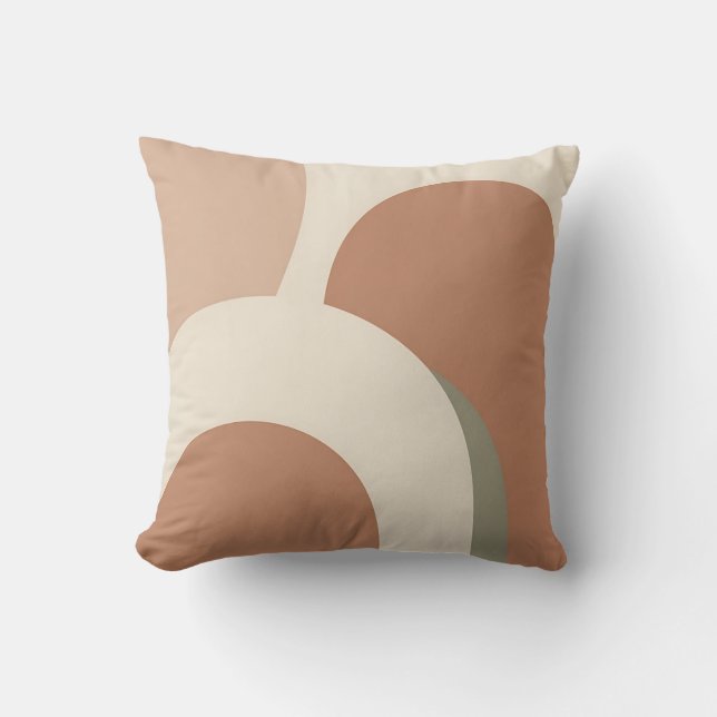 Abstract Boho Arch Earthy Minimalist Design Throw Pillow (Front)