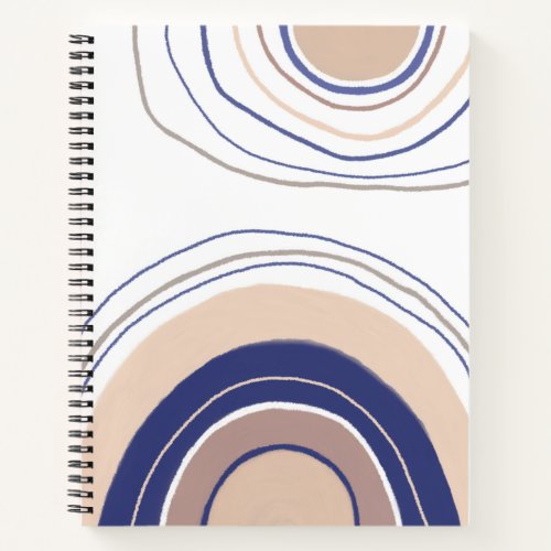 Abstract Boho Arches _ Blue and Beige Notebook