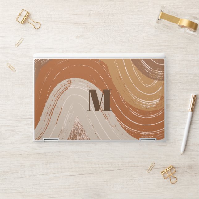 Abstract Boho Art , Earthy Tones  HP Laptop Skin (Desk)