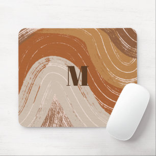 Abstract Boho Art , Earthy Tones Mouse Pad