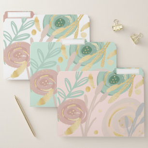 Abstract Boho Bohemian Chic Floral watercolour File Folder