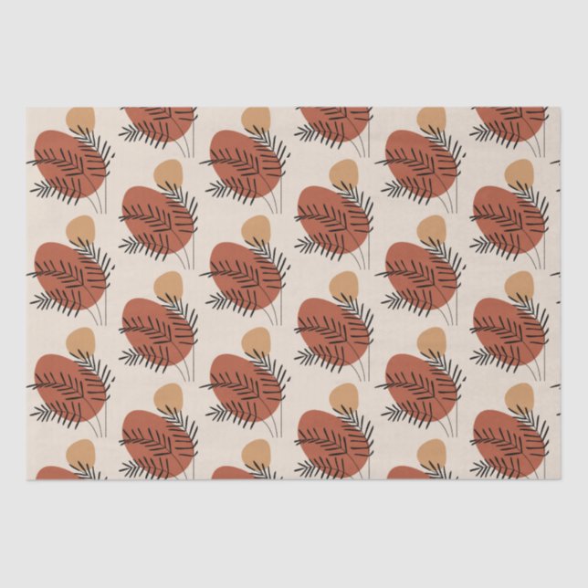 Abstract Boho Branch Plant Art Décor Neutral Tissue Paper (Front)