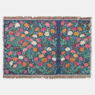 Abstract Boho Carnations Butterflies Blankets
