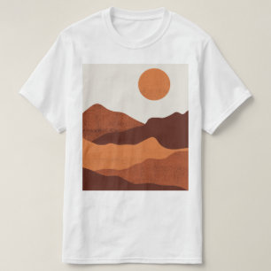 Abstract Boho Chic Desert Mountains Landscape T-Shirt