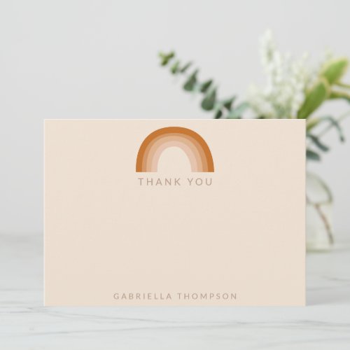 Abstract Boho Desert Rainbow Terracotta Custom Thank You Card